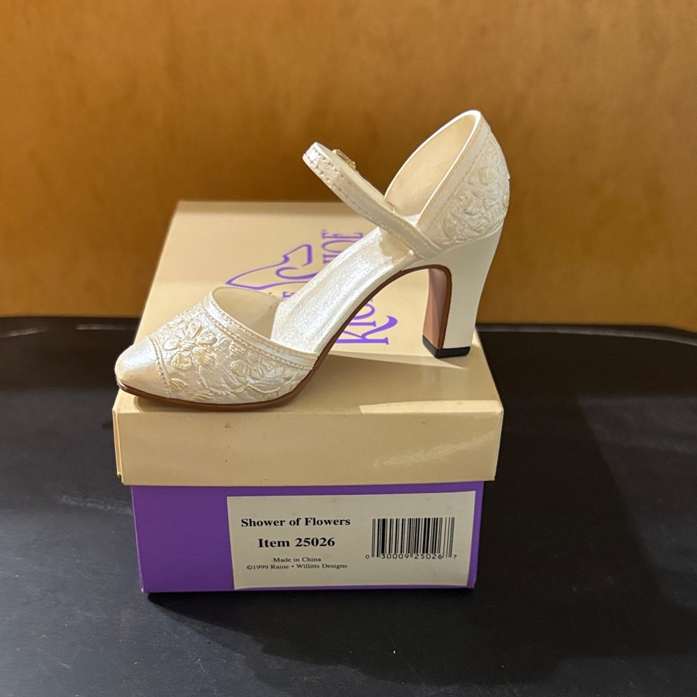 Just The Right Shoe Ivory Floral Heels - Picture 2 of 5